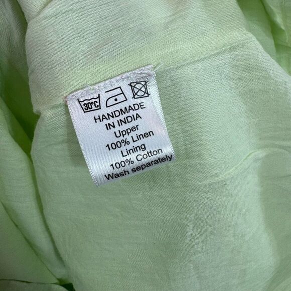 Elementree Midi Dress Womens Large Green LInen 3/4 Sleeve Comfort Shift Tunic - Picture 7 of 10